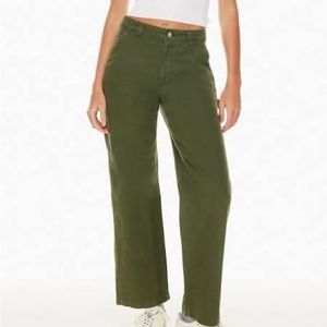 Aritzia TNA Greenwich Denim Cargo Pants Gd Fatigue Green High Rise 4